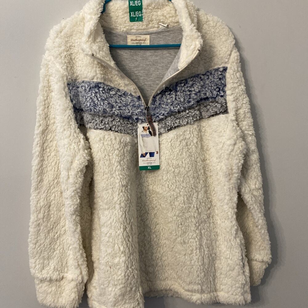 Weatherproof Vintage Ladies Sherpa 1/4 Zip Pullover Jacket SZ X LargeChevron NWT - Picture 5 of 7